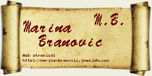 Marina Branović vizit kartica